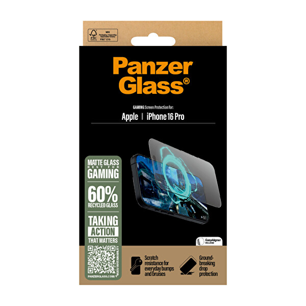 Panzerglass Gaming iPhone 16 Pro Ultra-Wide Fit Tam Koruma Çerçeve Aparatlı Ekran Koruyucu