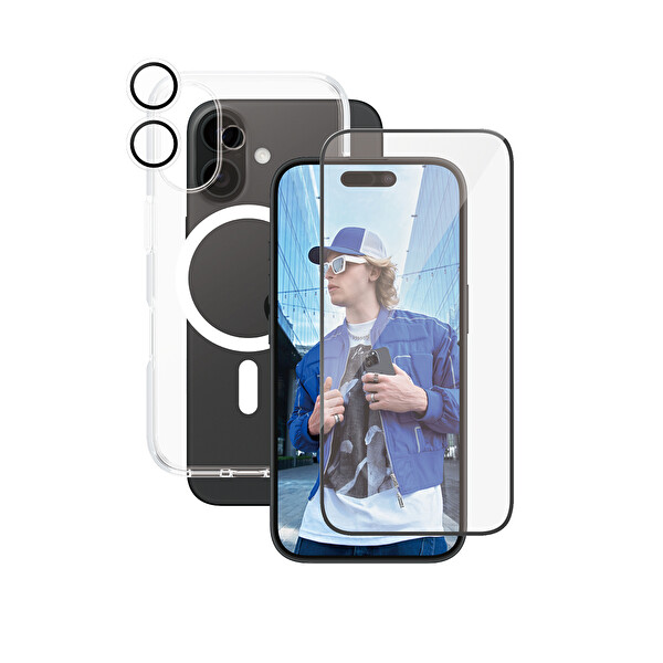Panzerglass Care by Panzerglass Flagship iPhone 16 3'lü Çerçeve Aparatlı Çerçeve Aparatlı Telefon Koruma Seti