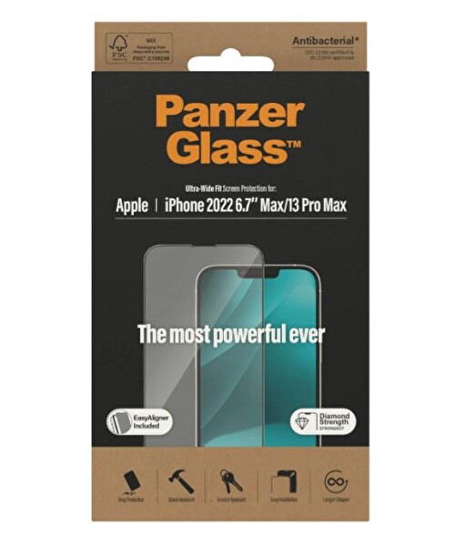 Panzerglass iPhone 14 Plus - 13 Pro Max - Ultra-Wide Fit Tam Koruma Çerçeve Aparatlı Ekran Koruyucu