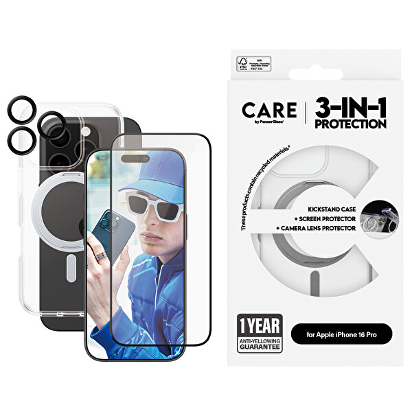 Panzerglass Care by Panzerglass Feature iPhone 16 Pro 3'lü Seramik Telefon Koruma Seti
