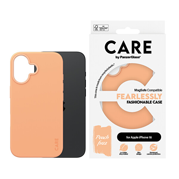 Panzerglass Care by Panzerglass Fashionable iPhone 16 MagSafe Uyumlu Şeftali Renkli Telefon Kılıfı