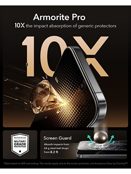 ESR Apple iPhone 17 Pro UltraFit Armorite Kolay Uygulama Aparatlı️ Pro Cam Ekran Koruyucu