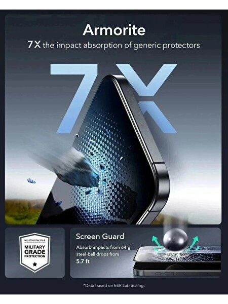 ESR Apple iPhone 17 Pro Max UltraFit Armorite Kolay Uygulama Aparatlı 2 Adet Cam Ekran Koruyucu