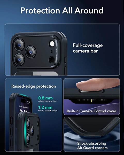 ESR Apple iPhone 17 Pro Max Classic Hybrid Kamera Kontrol Koruma Butonlu Magsafe Kapak Kılıf