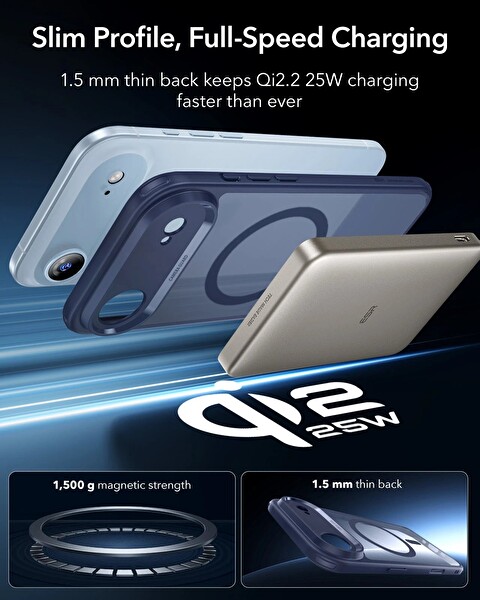 ESR Apple iPhone 17 Air Classic Hybrid Kamera Kontrol Koruma Butonlu Magsafe Kapak