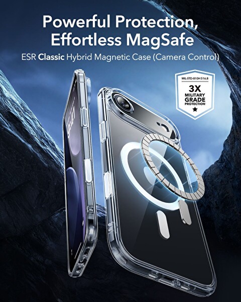 ESR Apple iPhone 17 Air Kamera Kontrol Koruma Butonlu Classic Hybrid Magsafe Kapak + Cam Hediyeli Set