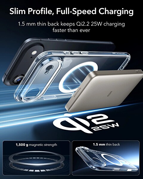 ESR Apple iPhone 17 Air Kamera Kontrol Koruma Butonlu Classic Hybrid Magsafe Kapak + Cam Hediyeli Set