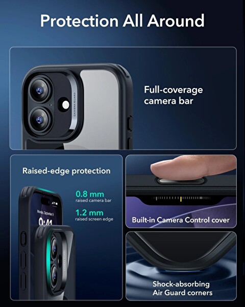 ESR Apple iPhone 17 Classic Hybrid Kamera Kontrol Koruma Butonlu Magsafe Kapak Kılıf