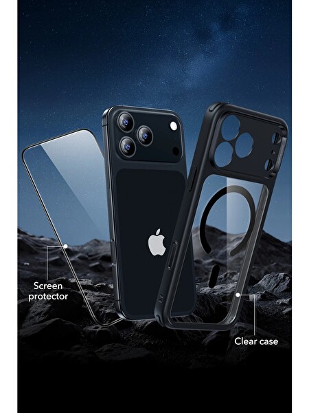 ESR Apple iPhone 17 Air Kamera Kontrol Koruma Butonlu Classic Hybrid Magsafe Kapak + Cam Hediyeli Set