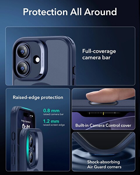 ESR Apple iPhone 17 Classic Hybrid Kamera Kontrol Koruma Butonlu Magsafe Kapak