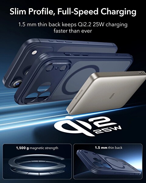 ESR Apple iPhone 17 Pro Classic Hybrid Kamera Kontrol Koruma Butonlu Magsafe Kapak