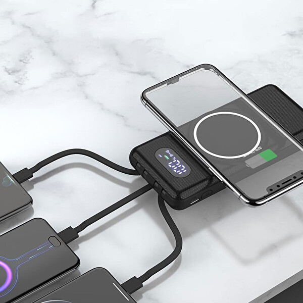 Evimdeyokyok W01 10.000 mAh Taşınabilir Hızlı Şarj Aleti Wireless Powerbank