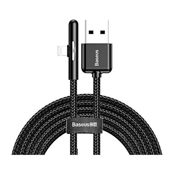 Baseus CAL7C A01 iPhone Oyuncu Şarj USB Kablosu 2.4A 1 M Siyah