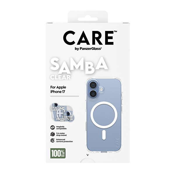 Panzerglass Care By PanzerGlass Fashionable iPhone 17 Samba Transparent Beyaz MagSafe Uyumlu Kılıf