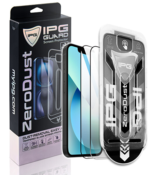 IPG Zero Dust iPhone 13 / 13 Pro / 14 için Toz Önleyici Aplikatörlü Temperli Cam Koruma - 2 Adet