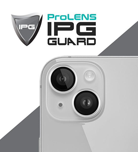 IPG iPhone 15 / 15 Plus için IPG ProLENS Şeffaf Kamera Lens Koruma HD Görünümlük Temperli Cam Çizilmez Lens Kapağı