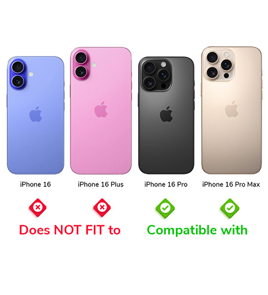 IPG iPhone 16 Pro / Pro Max İçin IPG Prolens Kamera Lens Koruyucu Elmas Taş Çerçeveli, Kırılmaz Cam (Gümüş)