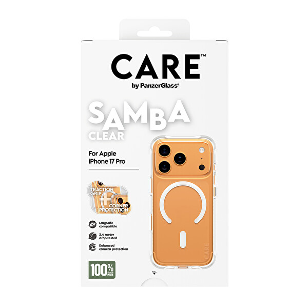 Panzerglass Care By PanzerGlass Fashionable iPhone 17 Pro Samba Transparent Beyaz MagSafe Uyumlu Kılıf