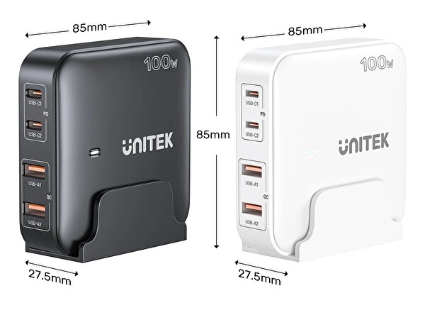 Unitek 100W Masaüstü GAN Şarj İstasyonu Beyaz (P1229AWH)