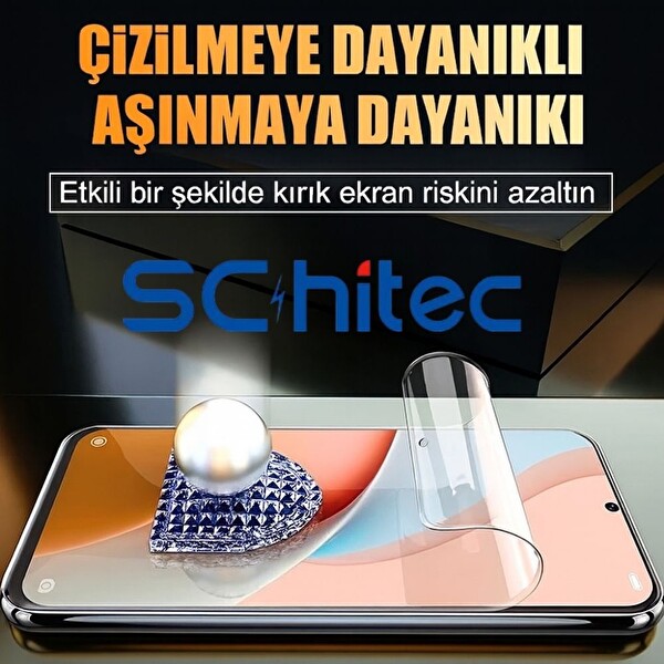 ScHitec Samsung Galaxy S25+ Darbe Emici Premium Ön Şeffaf Nano Ekran Koruyucu Poliüretan Film