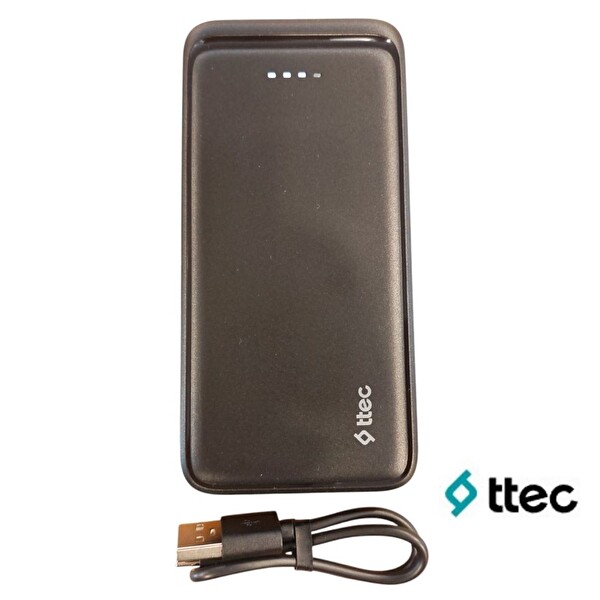 Ttec ReCharger 10000 mAh USB-A ve Type-C Hızlı Taşınabilir Powerbank Display Box Siyah 2BB263S