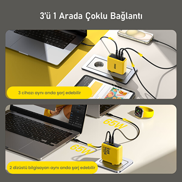 Aohi 40.000 mAh 140W Powerbank Youth 3 Portlu Şarj Adaptörü