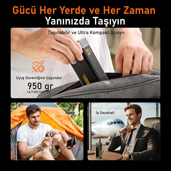Aohi 27.600 mAh 240W Powerbank Youth 3 Portlu Şarj Adaptörü
