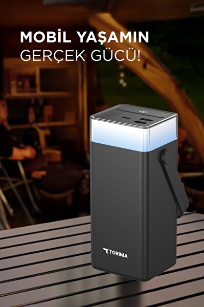 Torima TRM-1041 Siyah 40000 mAh Type-C Lightning 22.5W Hızlı Şarj RGB Led Işıklı Powerbank