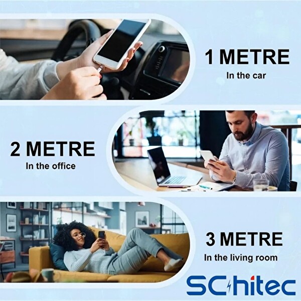 ScHitec 3 Paket 3A 60W UsbA to Lightning Hızlı Data ve Şarj Kablosu 1 Metre - 2 Metre - 3 Metre Beyaz