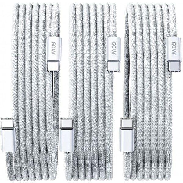 ScHitec 3 Paket 6A 60W Type-C to Type-C Örgülü Hızlı Data ve Şarj Kablosu 1 Metre K291
