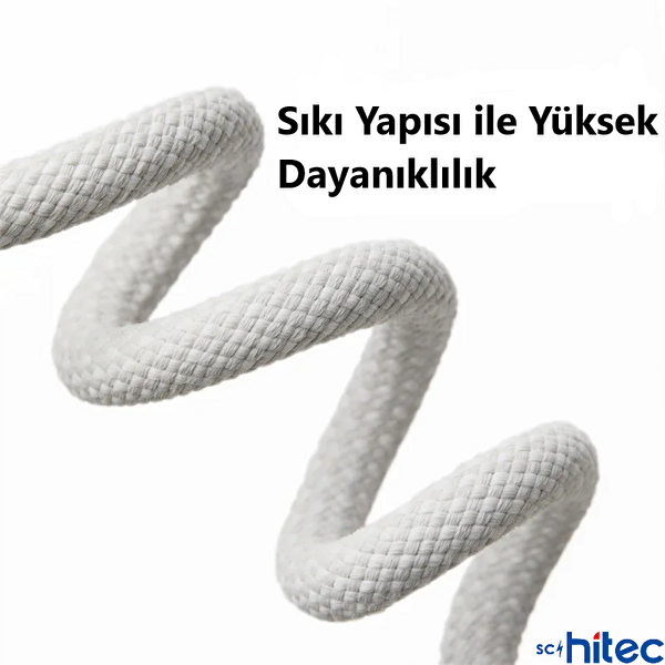 ScHitec 3 Paket 6A 60W Type-C to Type-C Örgülü Hızlı Data ve Şarj Kablosu 1 Metre K291