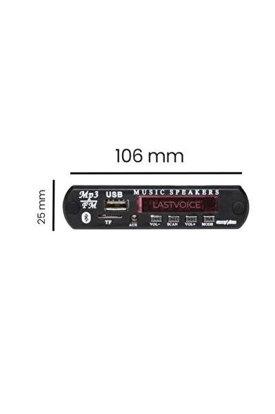 Lastvoice USB-BT-10X Bluetooth USB SD Kart ve FM Radyo Özellikli MP3 Decoder - 10 Adet