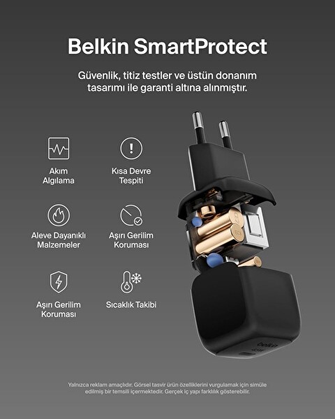 Belkin Kompakt 45 W USB-C Güç İletimli Hızlı Şarj Aleti