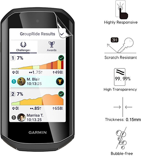 Newface Garmin Edge 1050 GPS Uyumlu 2 Adet Ön Body Şeffaf Ultra Ekran Koruyucu Nano Jelatin