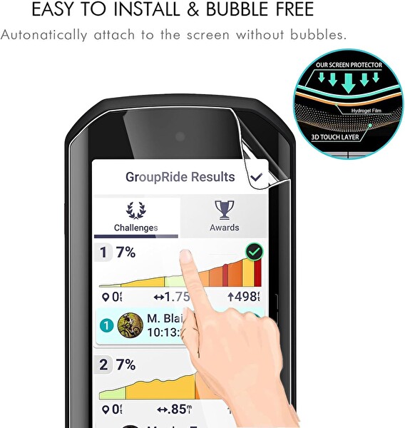 Newface Garmin Edge 1050 GPS Uyumlu 2 Adet Ön Body Şeffaf Ultra Ekran Koruyucu Nano Jelatin