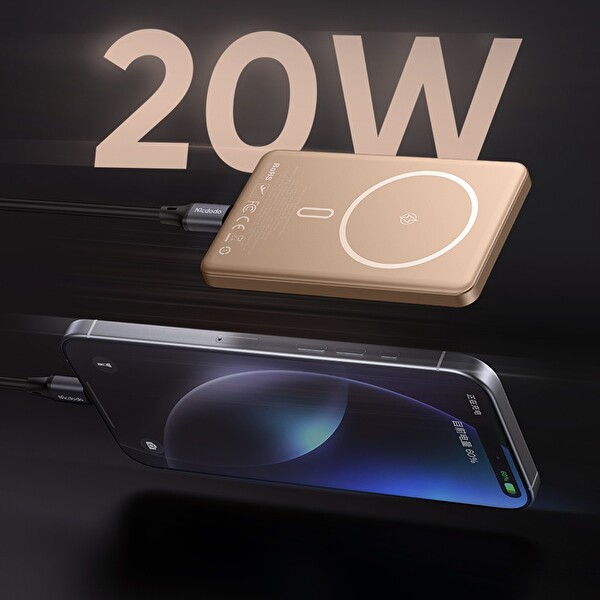 Mcdodo MC-4642 5000 mAh 20W Metal Ultra İnce Kablosuz Powerbank