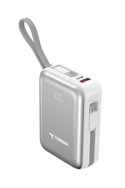 Torima TRM-1028 Beyaz 20000 mAh Type-C Lightning 45 W Hızlı Şarj Dijital Göstergeli Powerbank