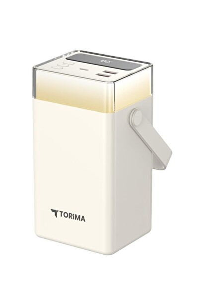 Torima TRM-1061 Beyaz 60.000 mAh Type-C Lightning 22.5 W Hızlı Şarj RGB Led Işıklı Powerbank