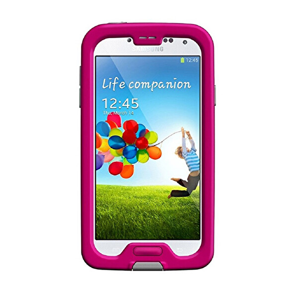Samsung Galaxy S4 Life Prof Ultra Koruma Pembe - Gri Telefon Kılıfı
