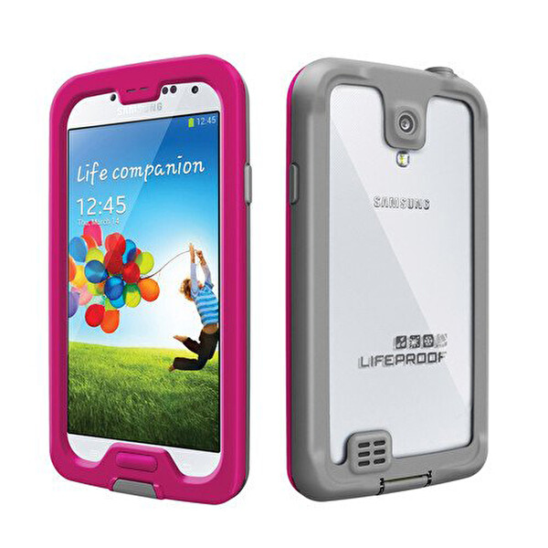 Samsung Galaxy S4 Life Prof Ultra Koruma Pembe - Gri Telefon Kılıfı