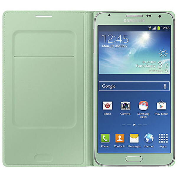 Samsung Galaxy Note 3 Neo Flip Wallet Yeşil Telefon Kılıfı
