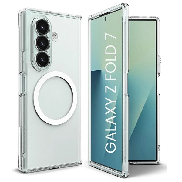 ScHitec Samsung Galaxy Z Fold 7 Magsafe Özellikli Şeffaf Telefon Kılıfı