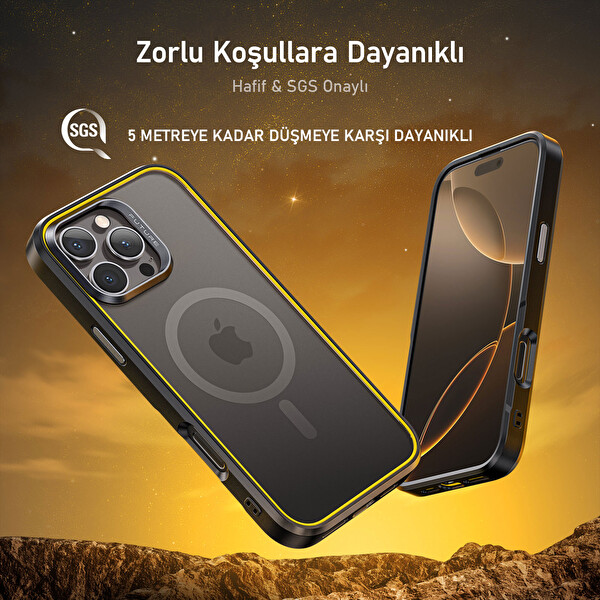 Aohi İphone 16 Pro Max Titanium Temper Camlı Telefon Kılıfı