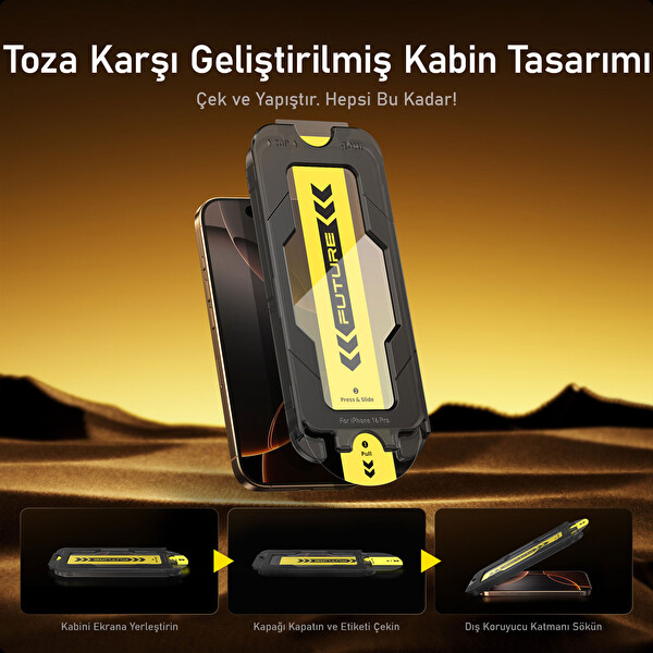 Aohi İphone 16 Pro Max Titanium Temper Camlı Telefon Kılıfı