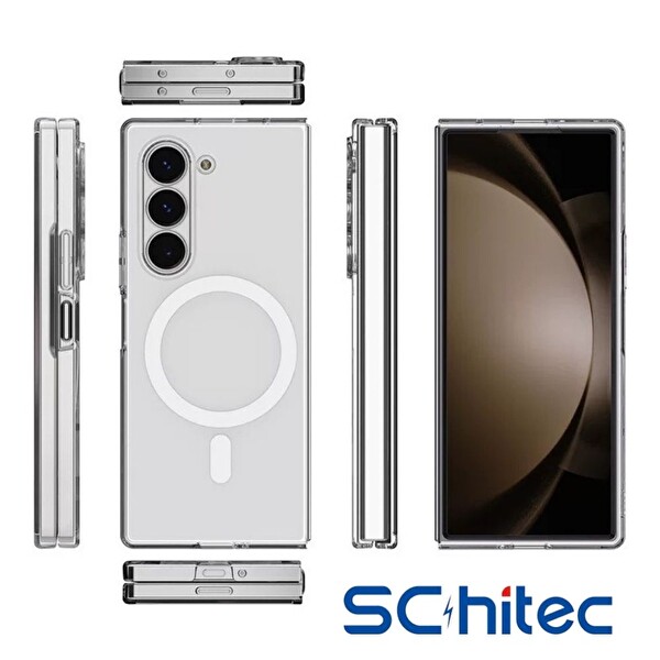 ScHitec Samsung Galaxy Z Fold 5 Magsafe Özellikli Şeffaf Telefon Kılıfı