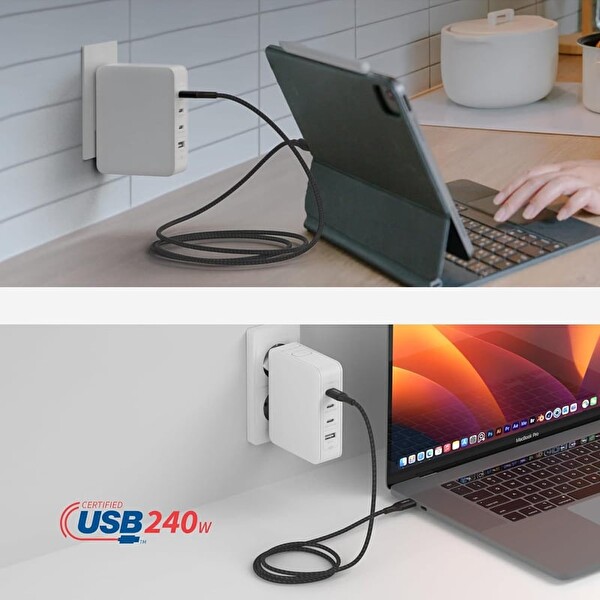 Belkin BoostCharge USB-C 240 W PD USB-IF Sertifikalı Hızlı Şarj Kablosu 1 M