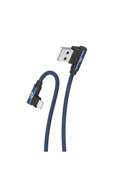 Linktech K593 Safe Lightning Usb 90 Derece Gamer Oyuncu Şarj Kablosu Yeşil