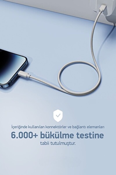 PDAteknoloji 100 W Örgülü Type C to Type C SPK-10 Monde 1 M Data ve Şarj Kablosu