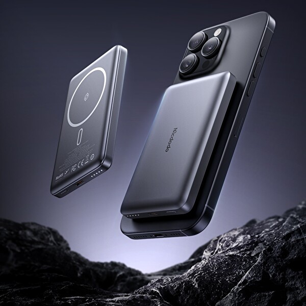 Mcdodo MC-4651 10000mAh 20W Metal Siyah Ultra İnce Kablosuz Powerbank