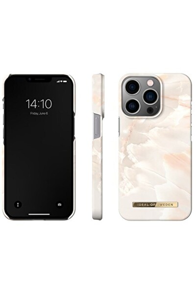 Ideal of Sweden Fashion Case iPhone 13 Pro Uyumlu Pembe-Altın Telefon Kılıfı